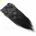Clip In Human Hair Extensions Straight 100% Human Brazilian Hair Natural Black Hair